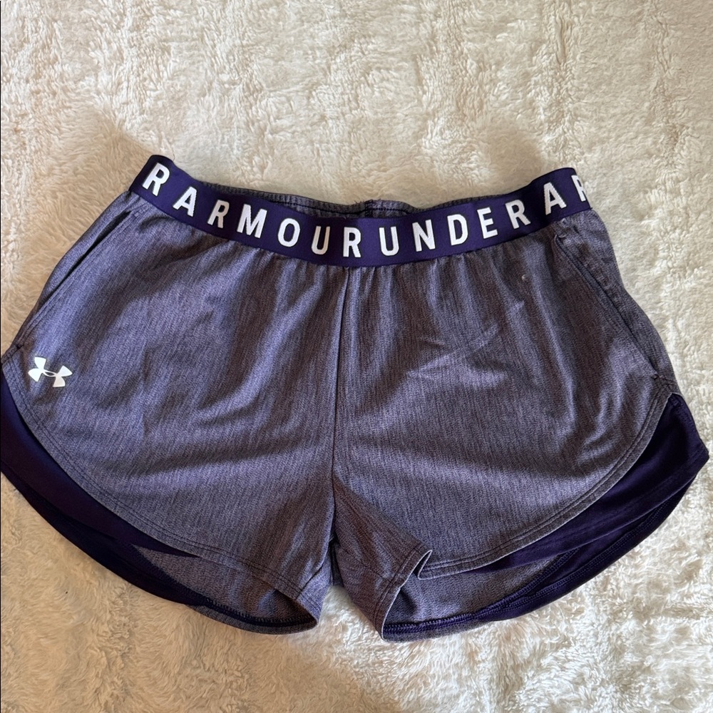Under Armour Purple Athletic Shorts with Dark Purple Trim